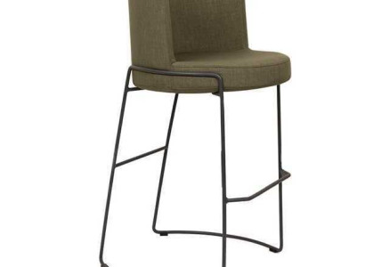 Modern Barhocker Stuhl Designer Textil Esszimmerstuhl Hocker Bar Grün Neu